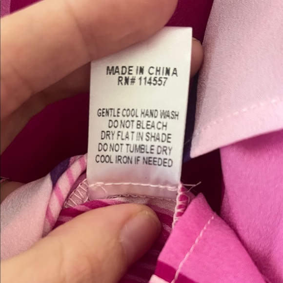 THML Blouse Women’s Sz M Davis Striped Pink/Purple Feminine Chic Summer NWT - Picture 10 of 10
